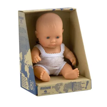 MINILAND Dojenček igrača - Evro deklica + OBLAČILO