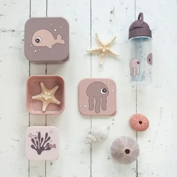 DONE BY DEER Flaška s slamico Sea friends Powder