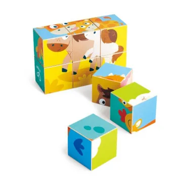 Hape sestavljanka 6 v 1 z 9 lesenimi kockami
