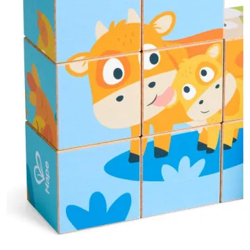 Hape kockasta sestavljanka z motivi živali s kmetije