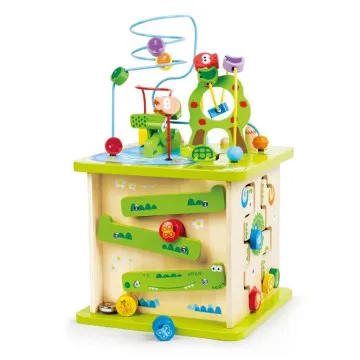Hape lesena aktivnostna kocka za otroke od 12 mesecev