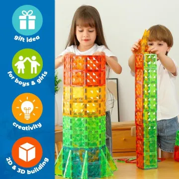 GEOMAG Magneti za otroke - Magnetne kocke 100 Tiles Gems