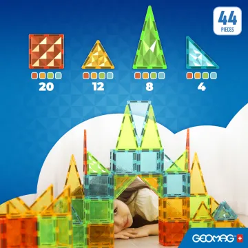 GEOMAG Magnetne igrače - Magnetne kocke 44 Tiles Gems