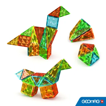 GEOMAG Magnetne kocke 44 Tiles Gems Magnetne ploščice za otroke