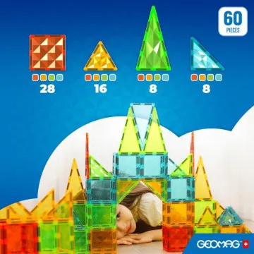 GEOMAG Magneti za otroke – 60 delni Tiles Gems komplet