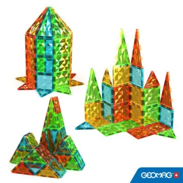 GEOMAG Magnetne kocke 60 Tiles Gems Magnetne ploščice za otroke