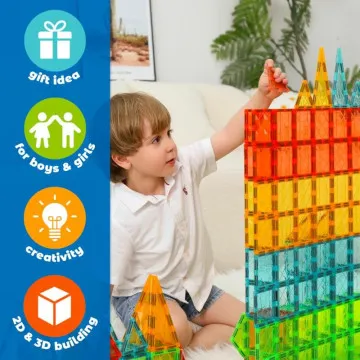 GEOMAG Magneti za otroke - Magnetne kocke 60 Tiles Gems