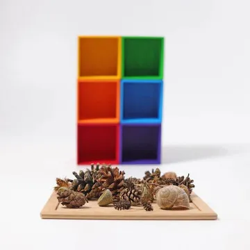Prikaz globine in strukture lipovega lesa pri škatlicah Grimms Box Sorter