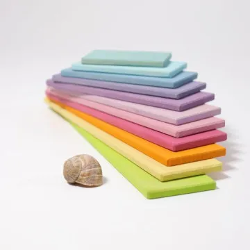 GRIMM'S 10667 Pastel Building Boards komplet 11 lesenih gradnikov