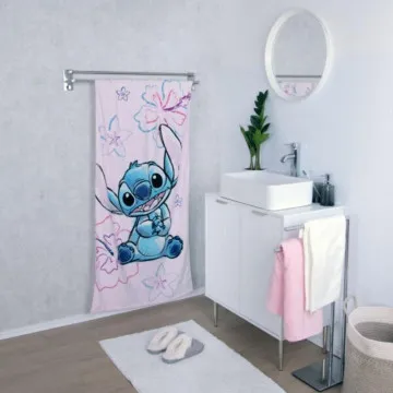 HERDING Otroška brisača Stitch za na plažo 75x150 cm