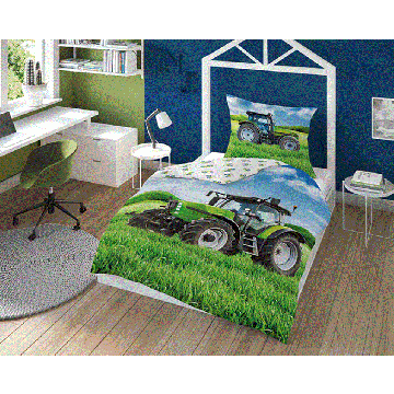 HOLLAND Otroška posteljnina 140x200 cm Traktor Glow in the Dark
