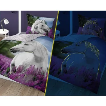 HOLLAND Otroška posteljnina Konj 140x200 cm Glow in the dark