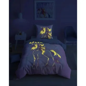 HOLLAND Posteljnina Samorog 140x200 Mavrica Dream Glow in the dark