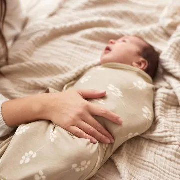 JOLLEIN Spalna vreča za dojenčka Swaddle Twig Olive Green 0-3 m