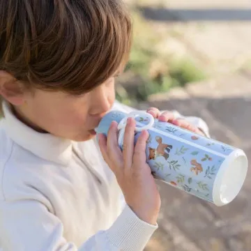 Little Dutch Flaška za vodo za otroke pop-up Forest Friends 400 ml
