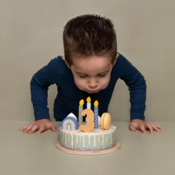 LITTLE DUTCH Lesena torta Blue