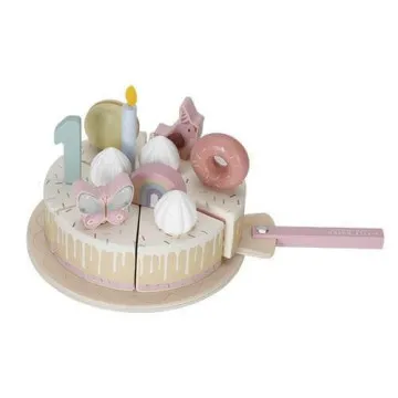 LITTLE DUTCH Lesena torta Pink
