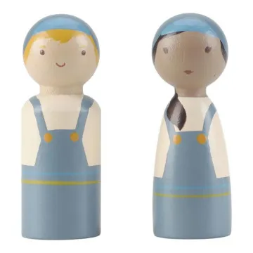 LITTLE DUTCH Tovornjak igrača in 2 leseni figurici