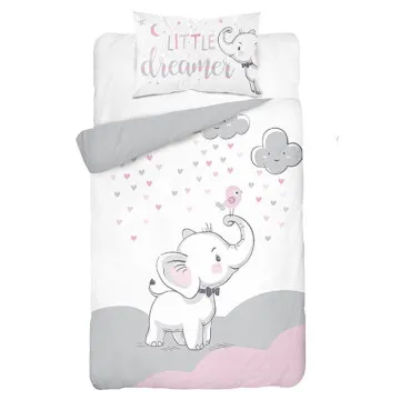 MAYAMOO Otroška posteljnina 100x135 cm Bambus Slonček Pink