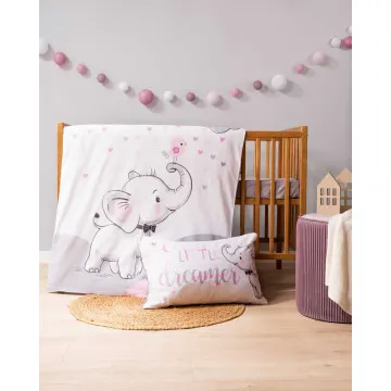 MAYAMOO Otroška posteljnina 100x135 cm Bambus Slonček Pink
