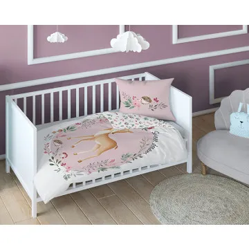 MAYAMOO Otroška posteljnina 90x120cm Bambi Pink 