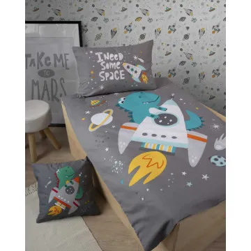 MAYAMOO Otroška posteljnina 120x90cm Dinozaver Space