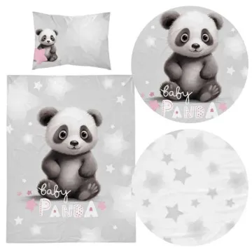 MAYAMOO Posteljnina za dojenčke 100x135 cm Panda Baby
