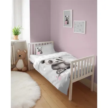 MAYAMOO Posteljnina za dojenčke 100x135 cm Panda Baby