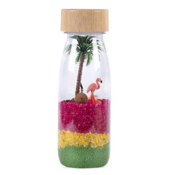 PETIT BOUM Senzorična steklenička Flamingo