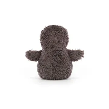 Plišasti pingvin Jellycat Peanut Penguin Small – temno siv pliško z zaobljenim telesom in kratkimi perutmi