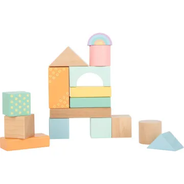 SMALL FOOT Lesene kocke Pastel v vedru