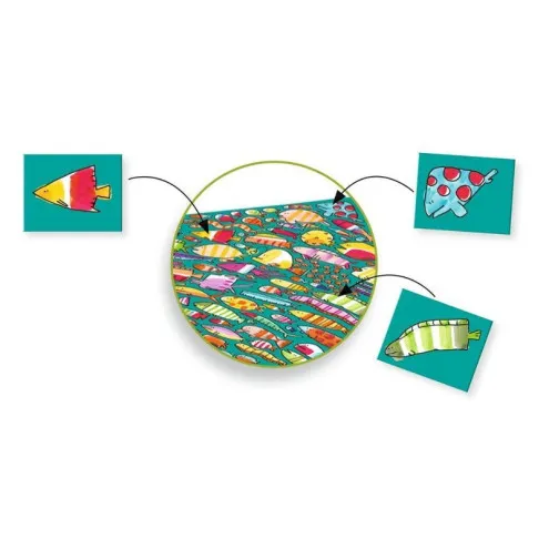 Djeco Crazy Obs! Fishy-Fish sestavljena igra z ribicami
