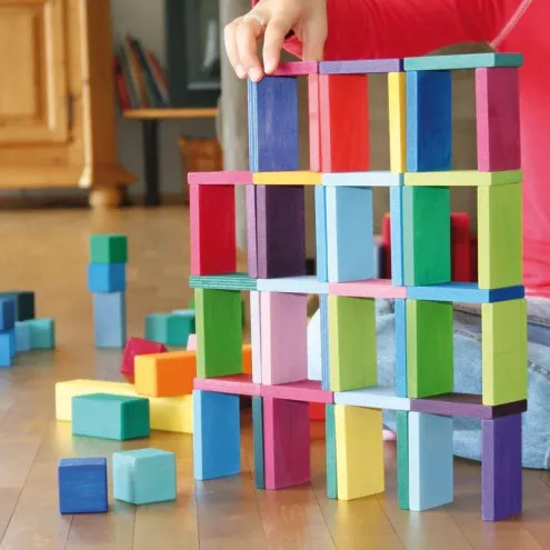 Konstrukcija lesene montessori igrače za 1 leto Grimms Color Charts-Rally