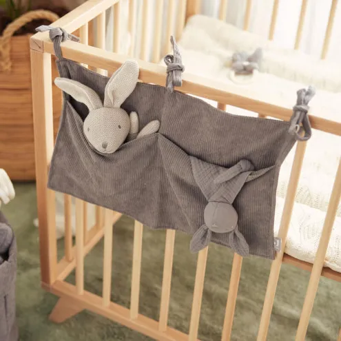 JOLLEIN Organizator za posteljico Corduroy Storm Grey