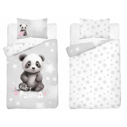 MAYAMOO Posteljnina za dojenčke 100x135 cm Panda Baby