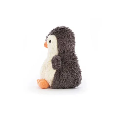 Plišaste igrače Jellycat – mali pingvin Peanut Penguin S s temno sivim kožuščkom in kratkimi perutmi