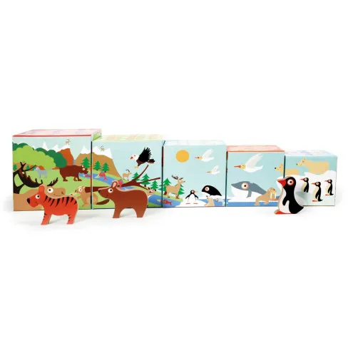 SCRATCH Kocke za zlaganje stolpa Živali 